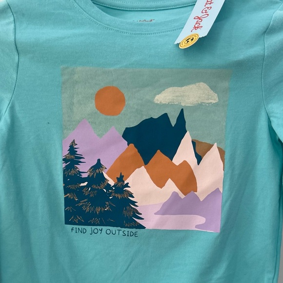 💫NWT Cat & Jack Long Sleeve Find Joy Outside Mountains Shirt Medium - Picture 2 of 4